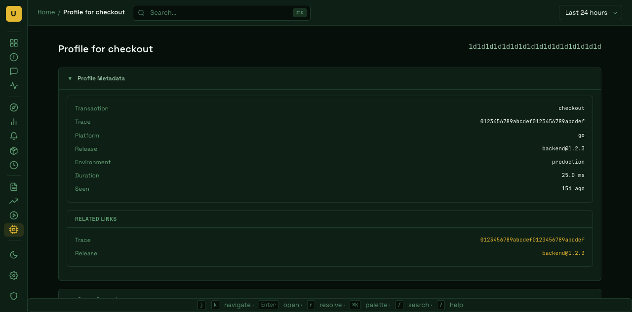 urgentry profile detail